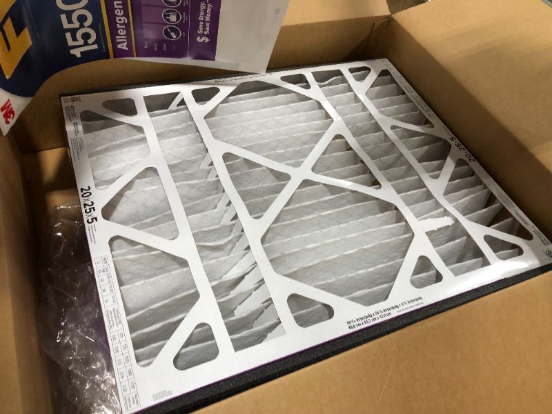 Photo 2 of 3M Filtrete Ultra Allergen Healthy Living Deep Pleat Furnace Filter, 20 X 25 X 5 INCH