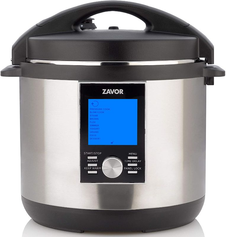 Photo 1 of Zavor LUX LCD 8 Quart Programmable Electric Multi-Cooker: Pressure Cooker, Slow Cooker, Rice Cooker, Yogurt Maker, Steamer and More - Stainless Steel (ZSELL03)
