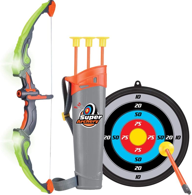 Photo 1 of Click N' Play Light Up Bow & Arrow Archery Set Outdoor Hunting Play with 3 Suction Cups Arrows Target & Quiver