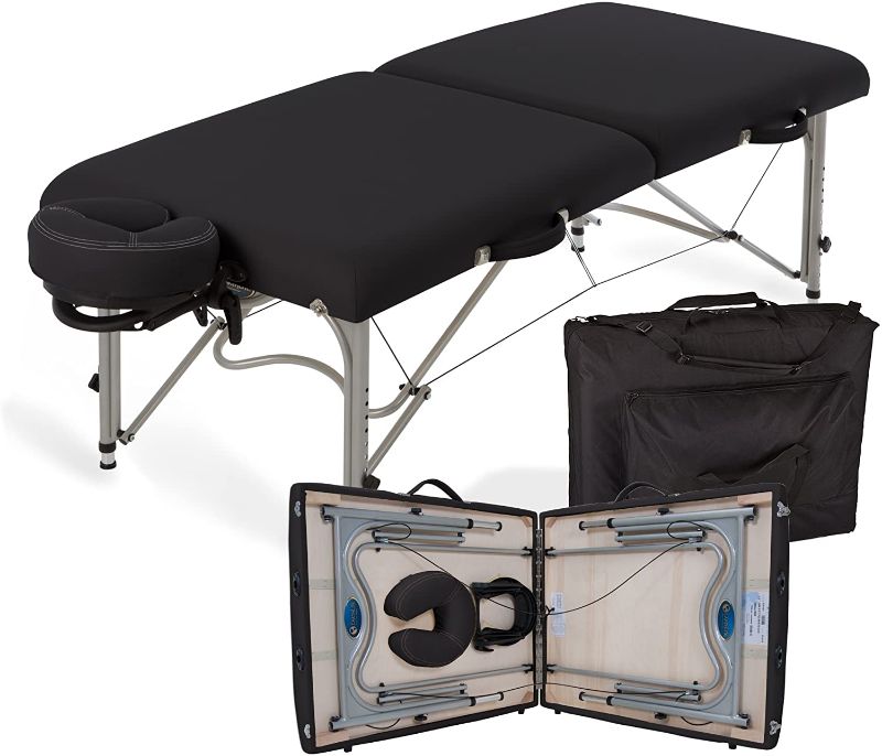 Photo 1 of EARTHLITE Portable Massage Table LUNA - Ultra-Lightweight, Patented Aluminum Reiki Frame incl. Flex-Rest Face Cradle & Carry Case (29lb)