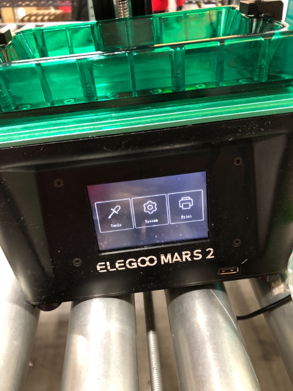 Photo 4 of ELEGOO Mars 2 Mono MSLA 3D Printer UV Photocuring LCD Resin 3D Printer with 6.08 inch 2K Monochrome LCD, Printing Size 129x80x150mm/5.1x3.1x5.9inch, Green Cover