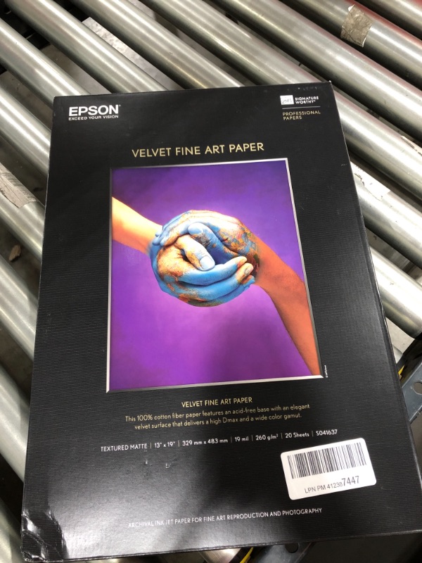 Photo 2 of Epson S041637 Velvet Fine Art Paper, 13 x 19, White (Pack of 20 Sheets)