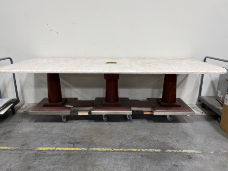 Photo 1 of Conference Table Marble  121 inch L x 48 inch W x 31 inch H **CUSTOMER MUST BRING MAN POWER AND PROPER TRANSPORTATION FOR THIS TABLE**** HEAVY/LONG**