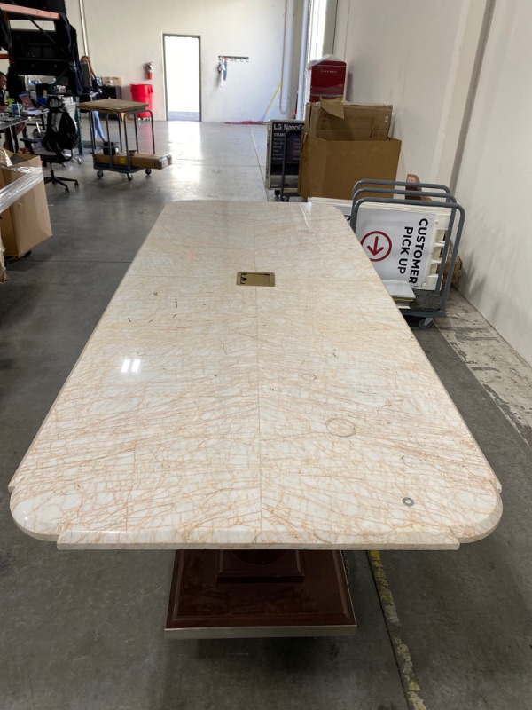 Photo 2 of Conference Table Marble  121 inch L x 48 inch W x 31 inch H **CUSTOMER MUST BRING MAN POWER AND PROPER TRANSPORTATION FOR THIS TABLE**** HEAVY/LONG**