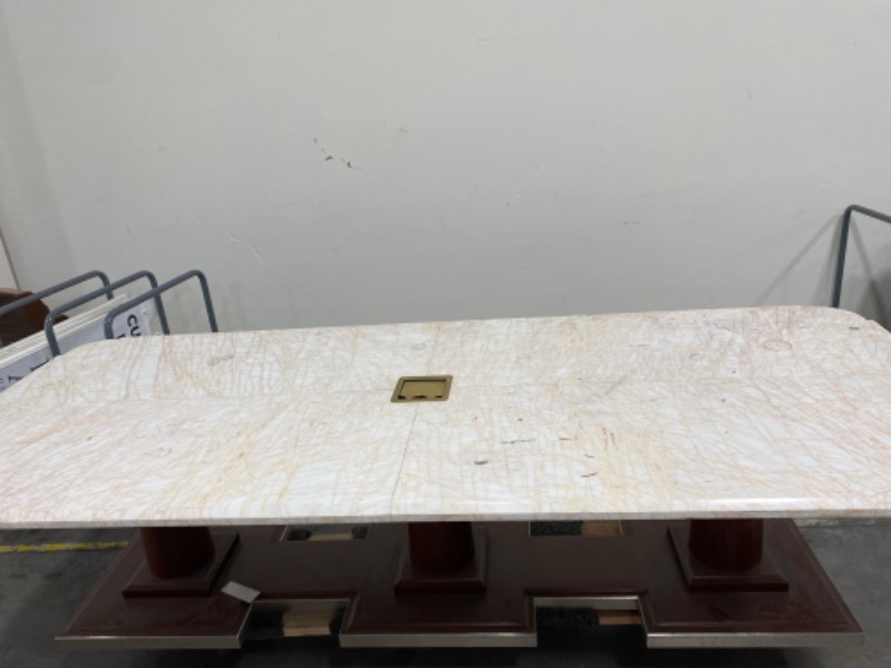 Photo 3 of Conference Table Marble  121 inch L x 48 inch W x 31 inch H **CUSTOMER MUST BRING MAN POWER AND PROPER TRANSPORTATION FOR THIS TABLE**** HEAVY/LONG**