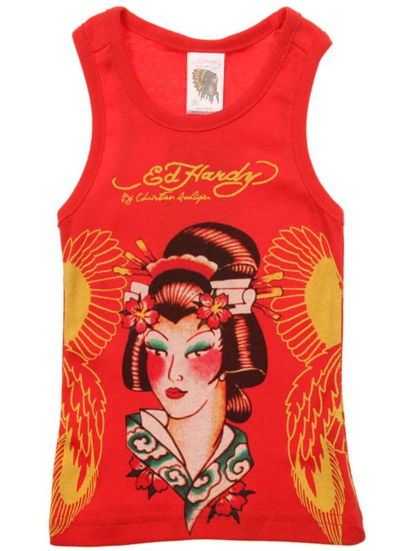 Photo 1 of Ed Hardy Racer Tank Top for Toddlers, RED, SIZE 6,6X
