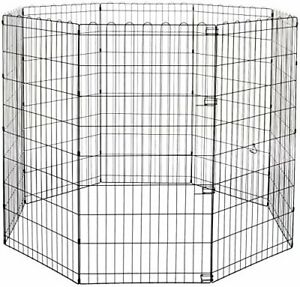 Photo 1 of Basics Foldable Metal Pet Dog Exercise Fence Pen - 60 x 60 x 48 Inches Black