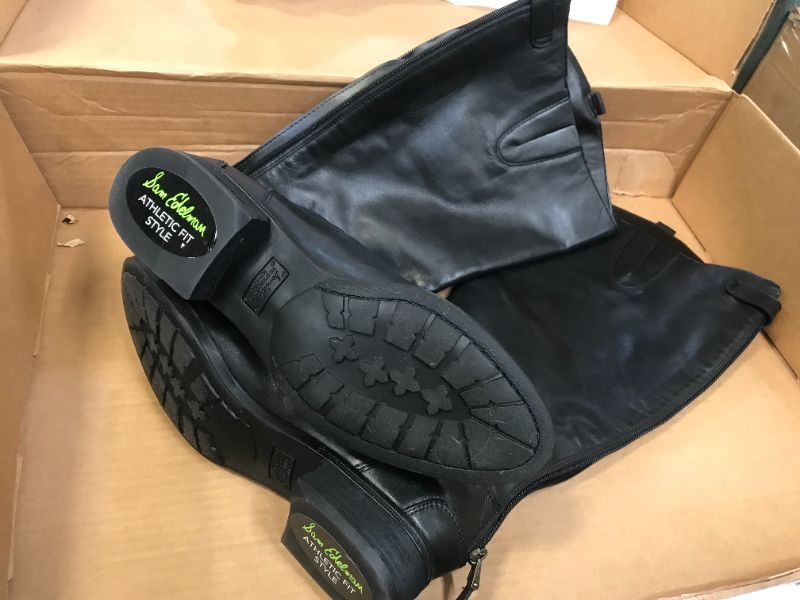 Photo 1 of SAM EDELMAN LEATHER ZIP UP RIDING BOOTS, BLACK, SIZE 10