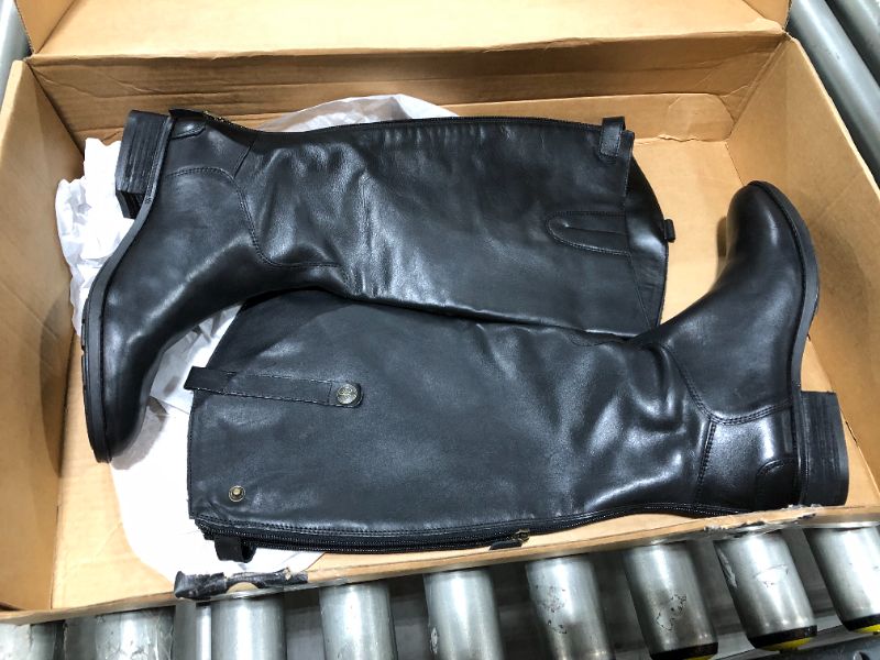 Photo 1 of SAM EDELMAN LEATHER ZIP UP RIDING BOOTS, BLACK, SIZE 9.5