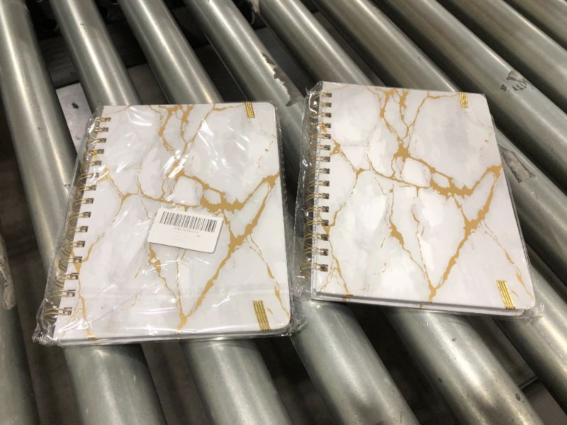 Photo 2 of 2 PACK WHITE GOLD MARBLE NOTEBOOK