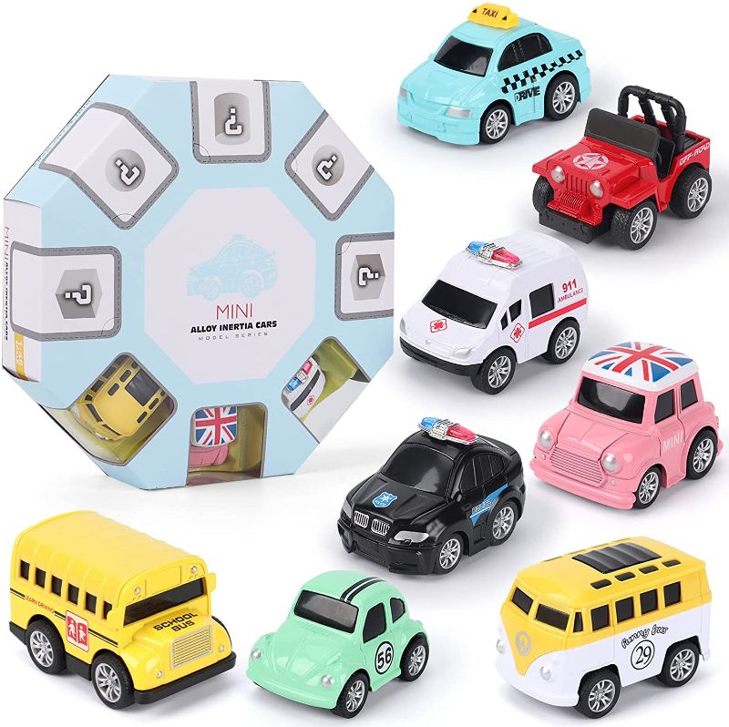 Photo 1 of Lergarl Die-cast Alloy Pull Back Cars, Children's Toys, Vehicles, Friction Power Toys, Police Cars, Ambulance Cars, Gift Sets for Toddlers, Boys and Girls
