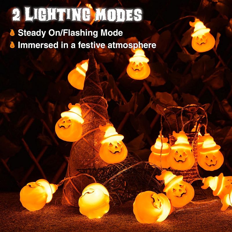 Photo 2 of Halloween pumpkin decoration string lights, 9.85 FT