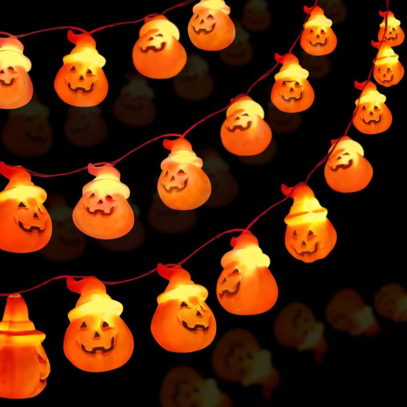 Photo 1 of Halloween pumpkin decoration string lights, 9.85 FT