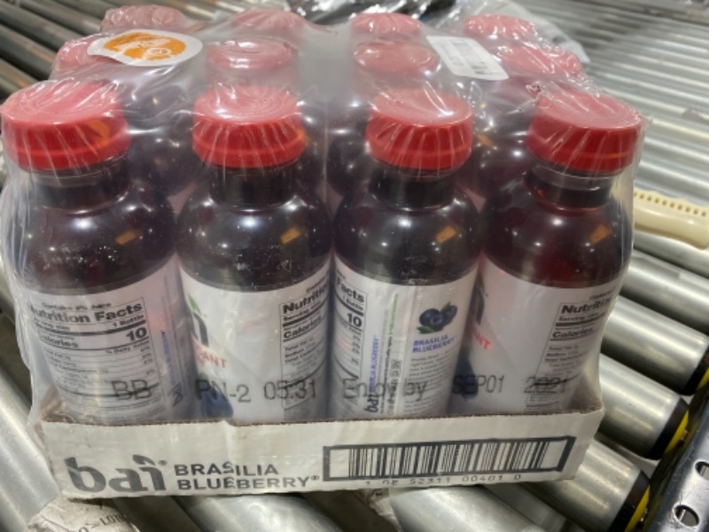 Photo 2 of Bai Flavored Water, Brasilia Blueberry, Antioxidant Infused Drinks, 18 Fluid Ounce Bottles, 12 Count
EXP: 9.01.2021