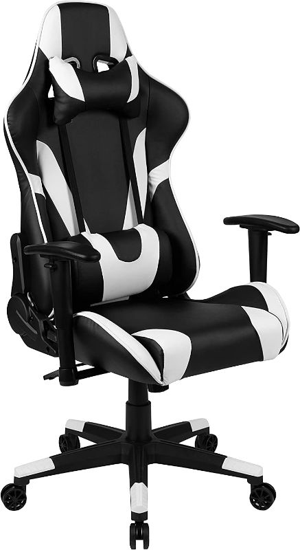 Photo 1 of X30 Gaming Chair Racing Office Ergonomic Computer Chair with Fully Reclining Back and Slide-Out Footrest in Black LeatherSoft

