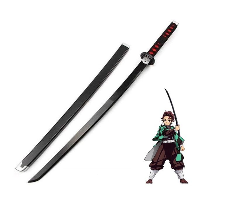 Photo 1 of DEMON SLAYER - TANJIRO KAMADO BLACK NICHIRIN SWORD KATANA METAL
