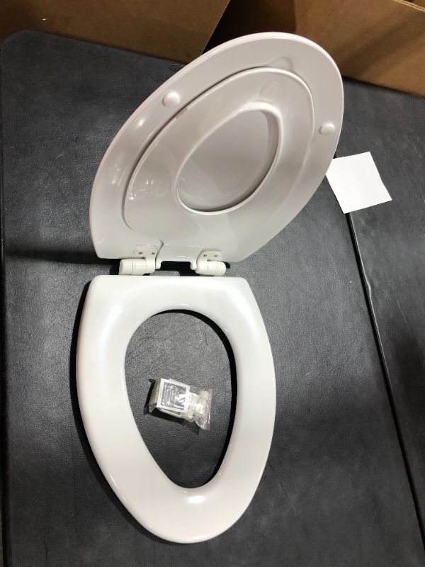 Photo 2 of 
MAYFAIR 1888SLOW 000 NextStep2 Toilet Seat with Built-In Potty Training Seat, Slow-Close, Removable that will Never Loosen, ELONGATED, White
