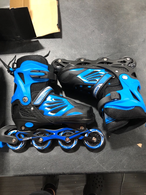 Photo 3 of Bounce Roller Skates for Little Kids - 2-in-1 Roller Skates for Boys, Converts from Tri-Wheel to Inline Skates - Rollerskates for Beginners | Blue
SIZE 38-41