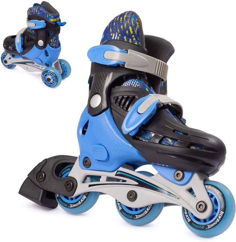 Photo 2 of Bounce Roller Skates for Little Kids - 2-in-1 Roller Skates for Boys, Converts from Tri-Wheel to Inline Skates - Rollerskates for Beginners | Blue
SIZE 38-41