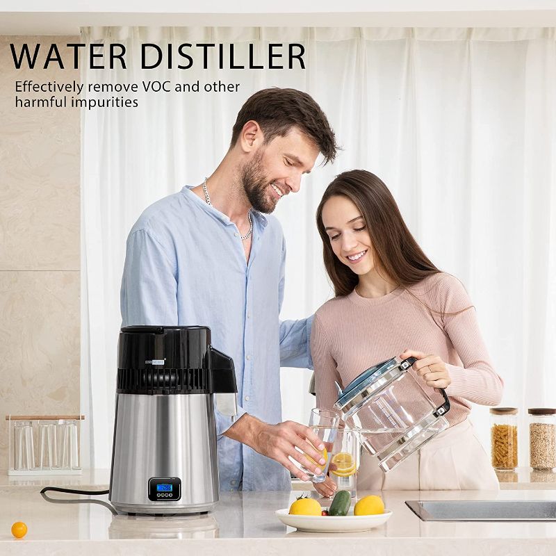 Photo 2 of VIVOHOME Digital Control 4L 750W 304 Stainless Steel Water Distiller Countertop with LCD Screen Distilled Water Machine for Home Office
