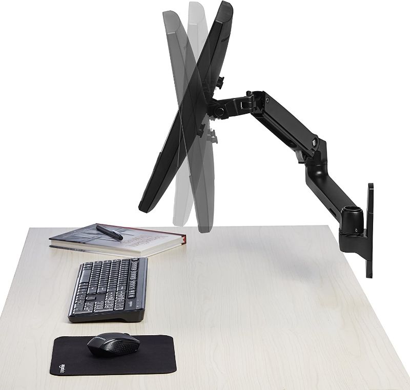 Photo 1 of  Wall Mount Computer Monitor and TV Stand - Lift Engine Arm Mount, Aluminum - Black

