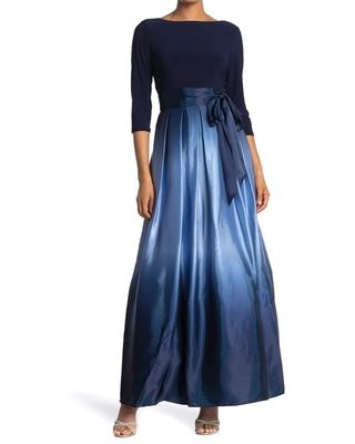 Photo 1 of S.L. Fashions Women's Long Satin Ombre Party Dress with Pockets (Missy and Petite)--- size14
