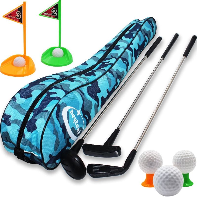 Photo 1 of heytech Kid's Toy Golf Clubs Set- Deluxe Toddler Outdoor Golf Toy Set, Fun Young Golfer Sports Toy Kit for Boys &Girls 3 4 5 6 7 Year Old
