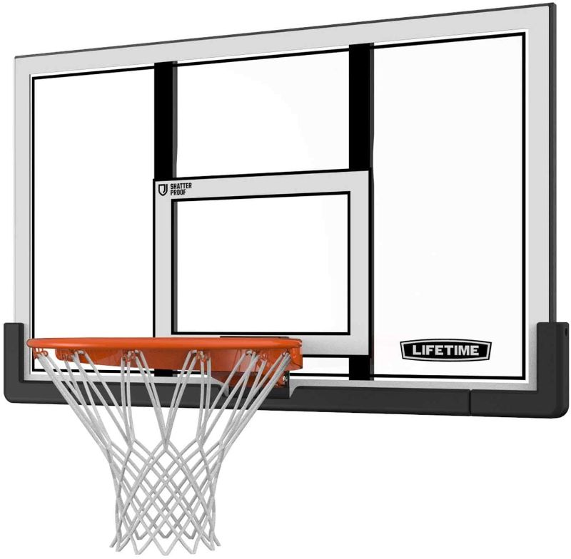 Photo 1 of Lifetime 48" Shatterproof Backboard and Rim Basketball Combo, 73729
