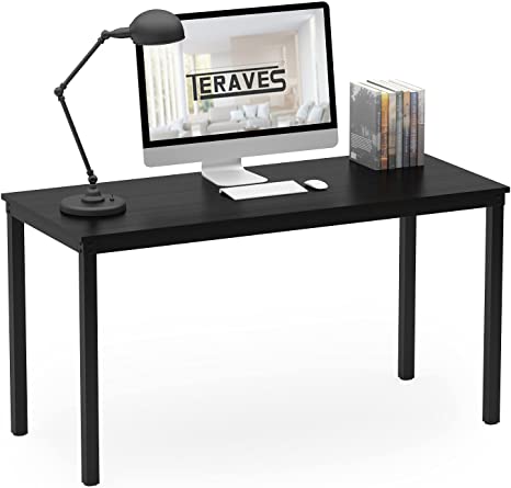 Photo 1 of Teraves Computer Desk/Dining Table Office Desk Sturdy Writing Workstation for Home Office (55.11“, Black)
