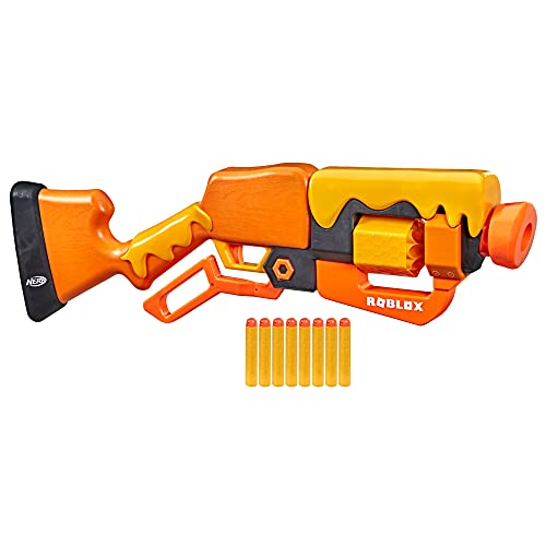 Photo 1 of NERF Roblox Adopt Me!: Bees! Lever Action Dart Blaster, Rotating 8-Dart Drum, 8 Elite Darts, Code to Unlock in-Game Virtual Item
