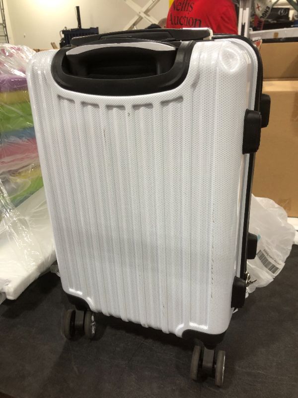 Photo 2 of Coolife Luggage Expandable Carry on (white grid new, S(20in)_carry on)