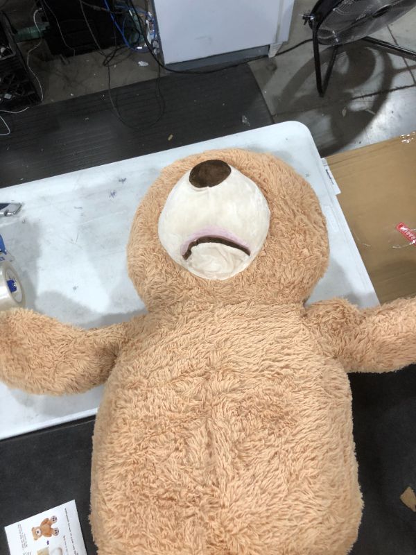 Photo 1 of IKASA Giant Teddy Bear Plush Toy Stuffed Animals (Brown, 39 inches)
