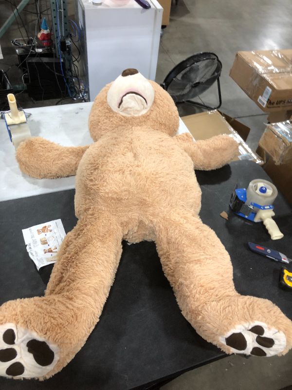 Photo 1 of IKASA Giant Teddy Bear Plush Toy Stuffed Animals (Brown, 39 inches)
