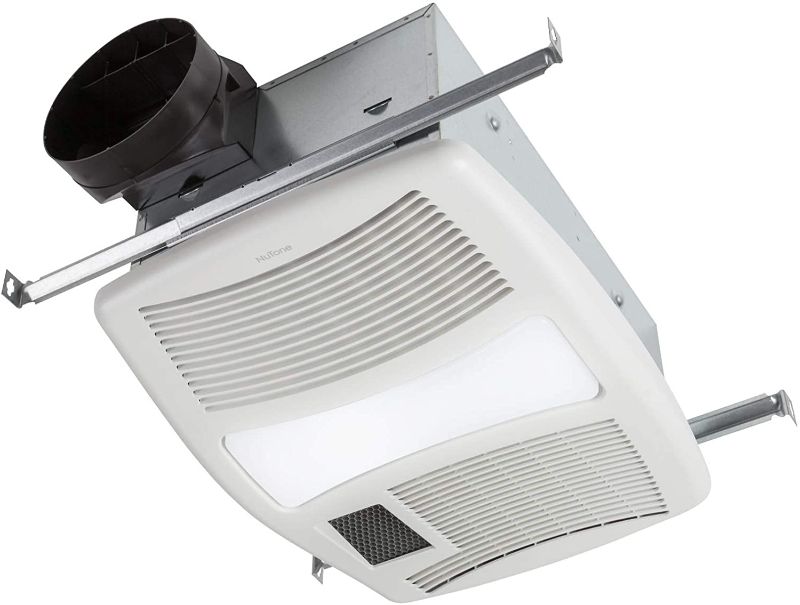 Photo 1 of Broan-NuTone QTXN110HL Ceiling Heater, Fan, and Light Combo for Bathroom and Home, 0.9 Sones, 1500-Watt Heater, 120-Watt Incandescent Light, 110 CFM
