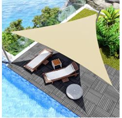 Photo 1 of 12' x 12' x 12' Sun Shade Sail UV Block Fabric Canopy in Beige Sand Triangle for Patio Garden Patio