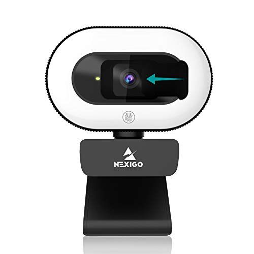 Photo 1 of 2021 NexiGo StreamCam N930E, 1080P Webcam with Ring Light and Privacy Cover, Auto-Focus, Plug and Play, Web Camera for Online Learning, Zoom Meeting S