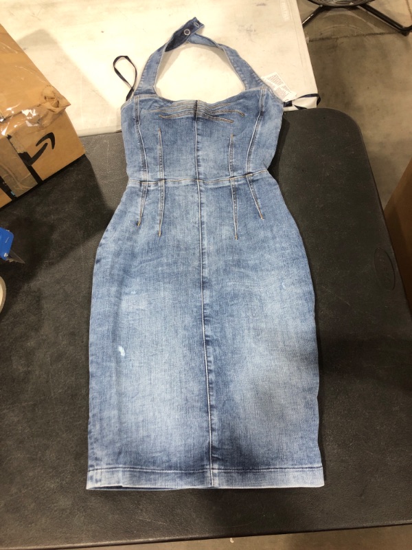 Photo 2 of Guess Christie Denim Halter Dress size-XS