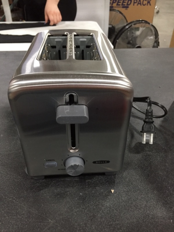 Photo 2 of BELLA 2 Slice Toaster, Quick & Even Results Every Time, Wide Slots Fit Any Size Bread Like Bagels or Texas Toast, Drop-Down Crumb Tray for Easy Clean
