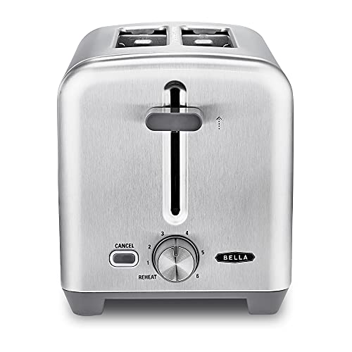 Photo 1 of BELLA 2 Slice Toaster, Quick & Even Results Every Time, Wide Slots Fit Any Size Bread Like Bagels or Texas Toast, Drop-Down Crumb Tray for Easy Clean
