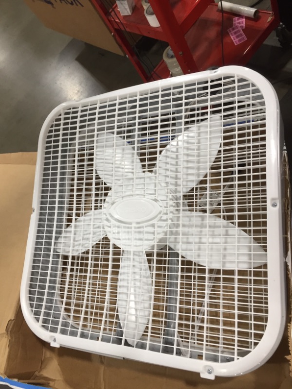 Photo 2 of 20 in. 3 Speed White Box Fan with Save-Smart Technology for Energy Efficiency