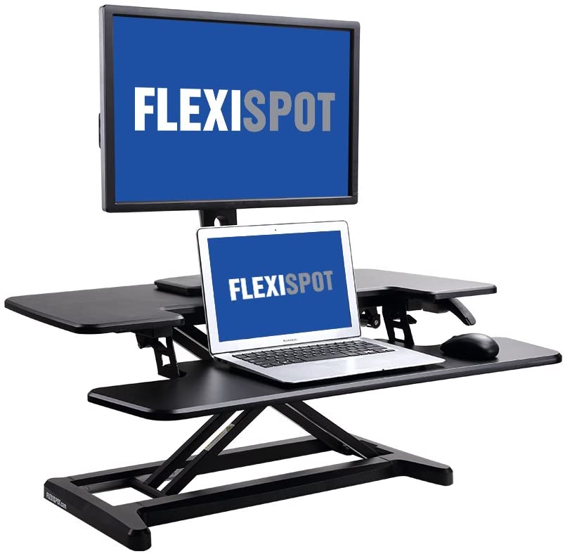 Photo 1 of FLEXISPOT Standing Desk Hight Adjustable Desk Riser with Deep Keyboard Tray for Laptop - 35" - Black - M7MB-SBA
