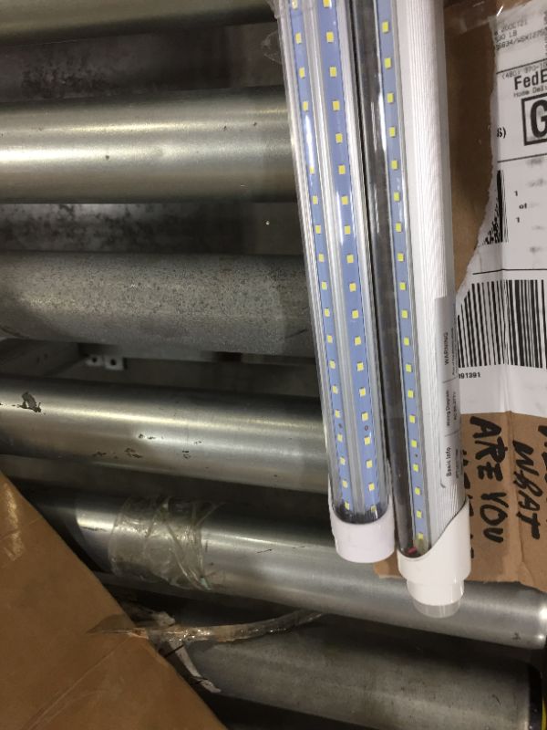 Photo 2 of 2Pack R17D/HO 8FT LED Tubes? Rotate V Shaped , 90W (Replacement for F96T12/CW/HO 150W), Cool White 6500K Clear Lens,T8/T10/T12 Replacement,Dual-Ended Power
