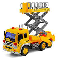 Photo 1 of gizmovine Toy Truck Friction Power with Lights and Sounds, Super Duty Lift construction Vehicles Pull Back & go car Toys for Toddlers Boys, 1:16 Scale