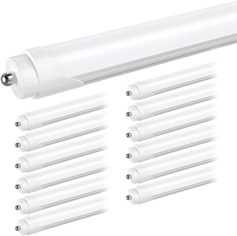 Photo 1 of 8 Foot LED Bulbs, CNSUNWAY LIGHTING FA8 Single Pin LED Fluorescent Replacement Bulb, 45W (100W Equiva.), 5400LM High Bright, 6000K Cool White, Ballast Bypass, Frosted Cover -12 Pack
