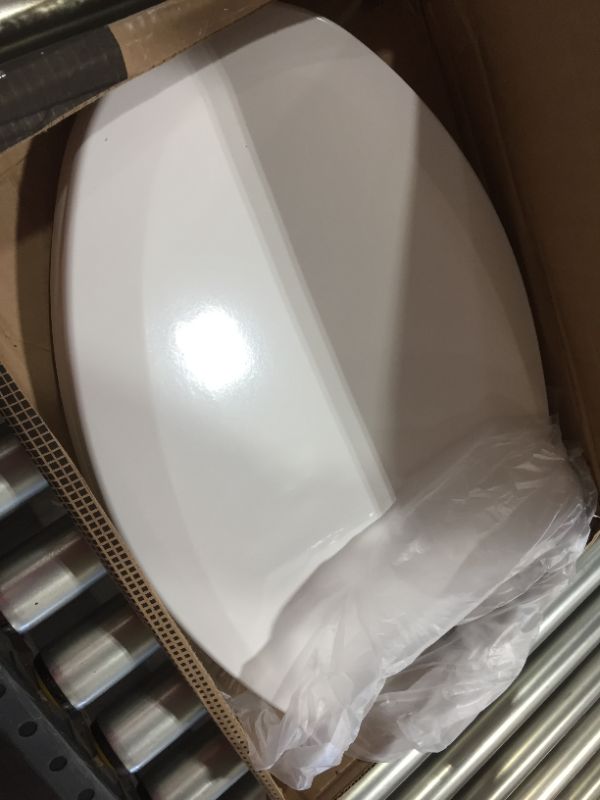 Photo 2 of Bemis 1500EC 390 Lift-Off Wood Elongated Toilet SEAT, Cotton White