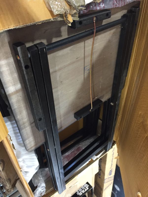 Photo 2 of Amazon Basics Classic TV Dinner Folding Trays with Storage Rack, Black - Set of 4
