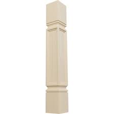 Photo 1 of Ekena Millwork COL03X03X35KERW 3 3/4-Inch W x 3 3/4-Inch D x 35 1/2-Inch H Kent Raised Panel Cabinet Column, Rubberwood
