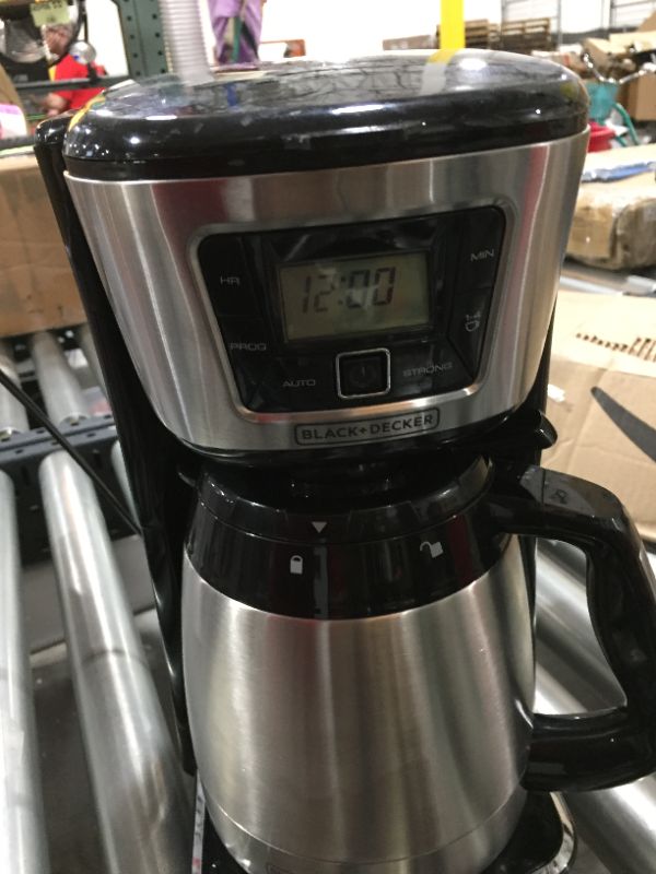 Photo 2 of BLACK+DECKER 12-Cup* Thermal Drip Coffee Maker Black/Stainless Steel - CM2035B