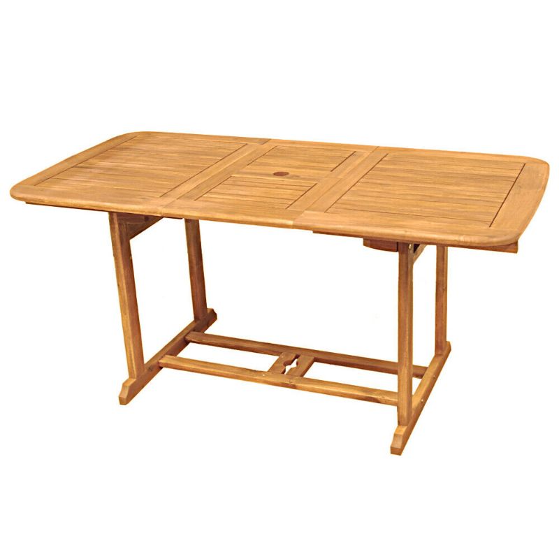 Photo 1 of Acacia Wood Patio Butterfly Table - Brown
