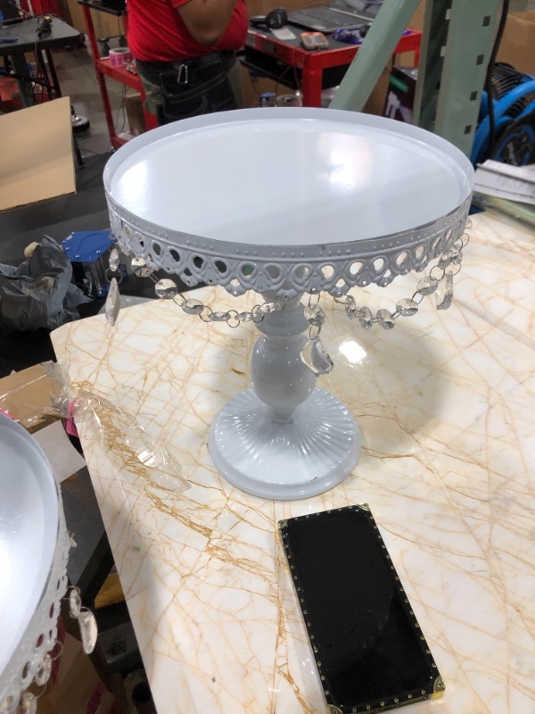 Photo 2 of 3-Piece Crystal Cake Stand Set (White)
